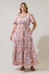 Hendry Floral Palmer Poplin Tiered Maxi Dress Curve